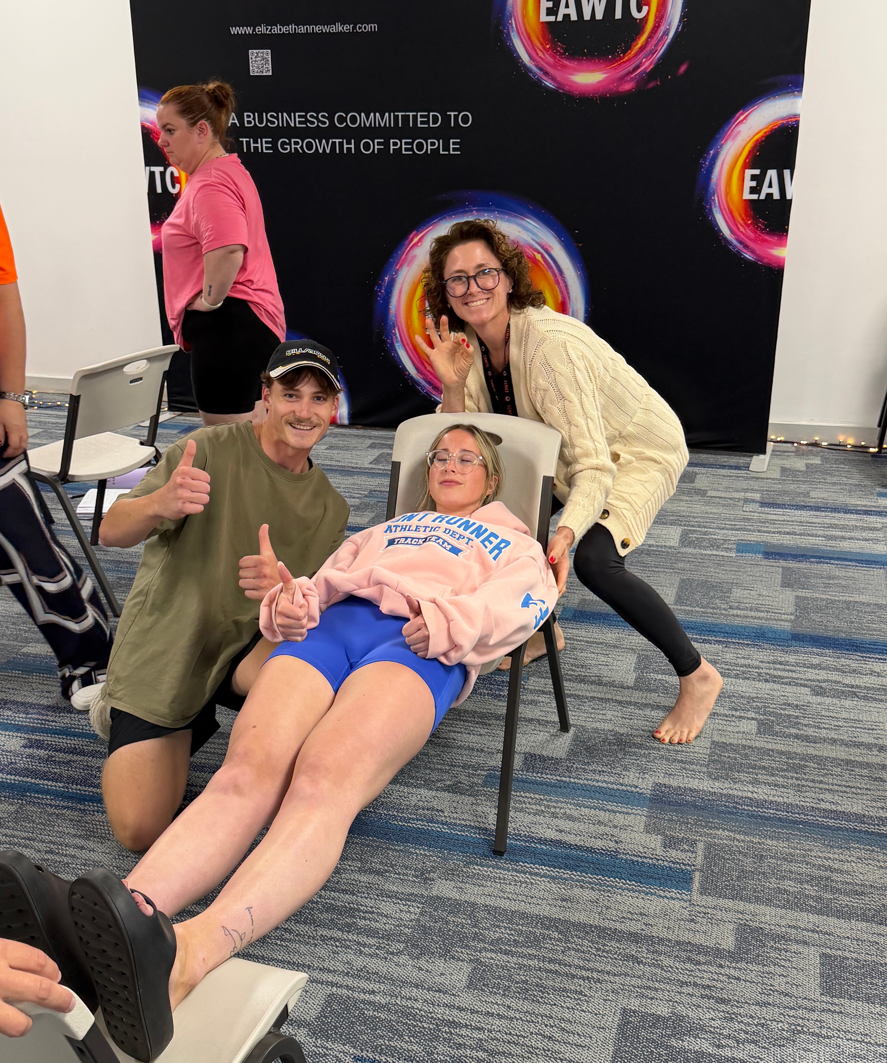 Rylee Kellahan working with athlete at EAWTC training event